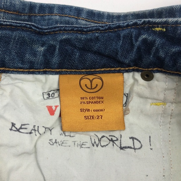 Vigoss Gold Distressed Denim Jean Skirt - Picture 5 of 5